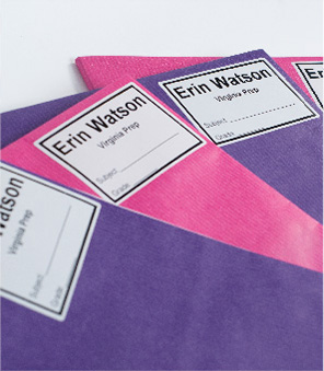 order book labels for school